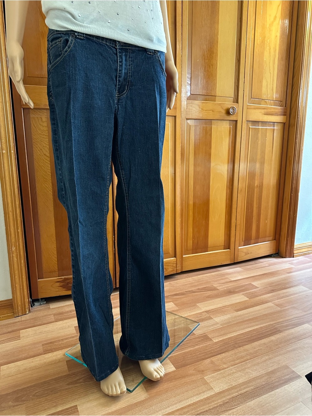 Piper & Blue Dark Indigo Wide-Leg Jeans